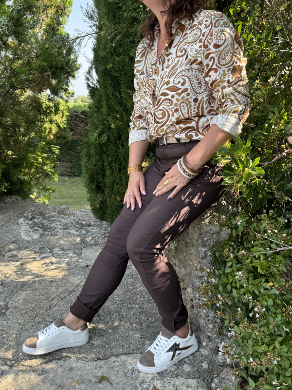 Pantalon enduit chocolat Lyzon :) 