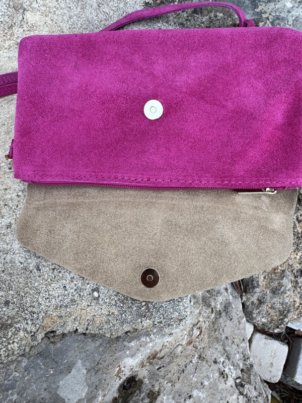 Pochette Rectangulaire Fushia Doree 