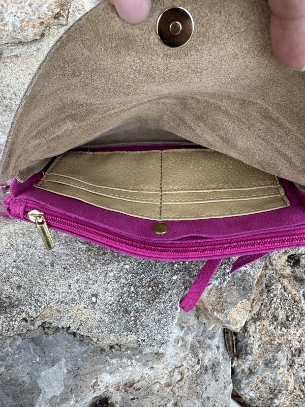 Pochette Rectangulaire Fushia Doree 