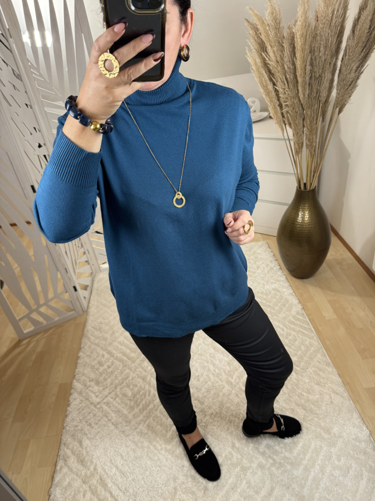 Pull Col Roulé Petrole :)) 