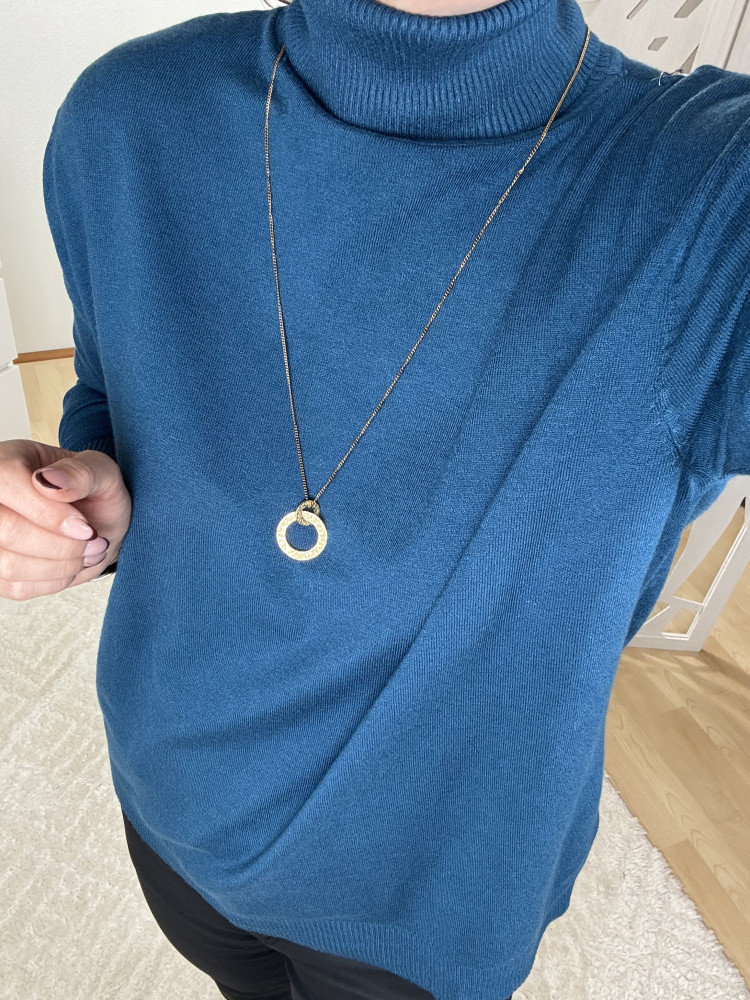 Pull Col Roulé Petrole :)) 