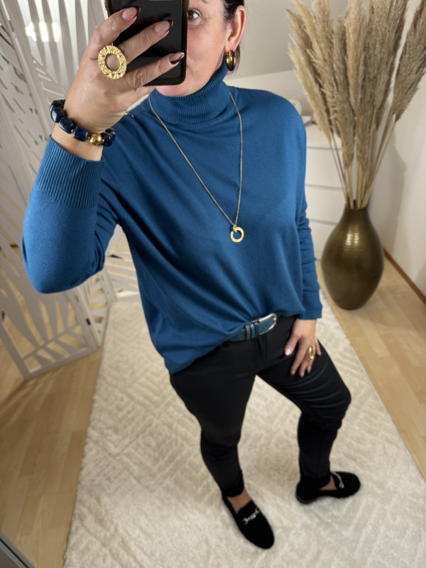 Pull Col Roulé Petrole :)) 