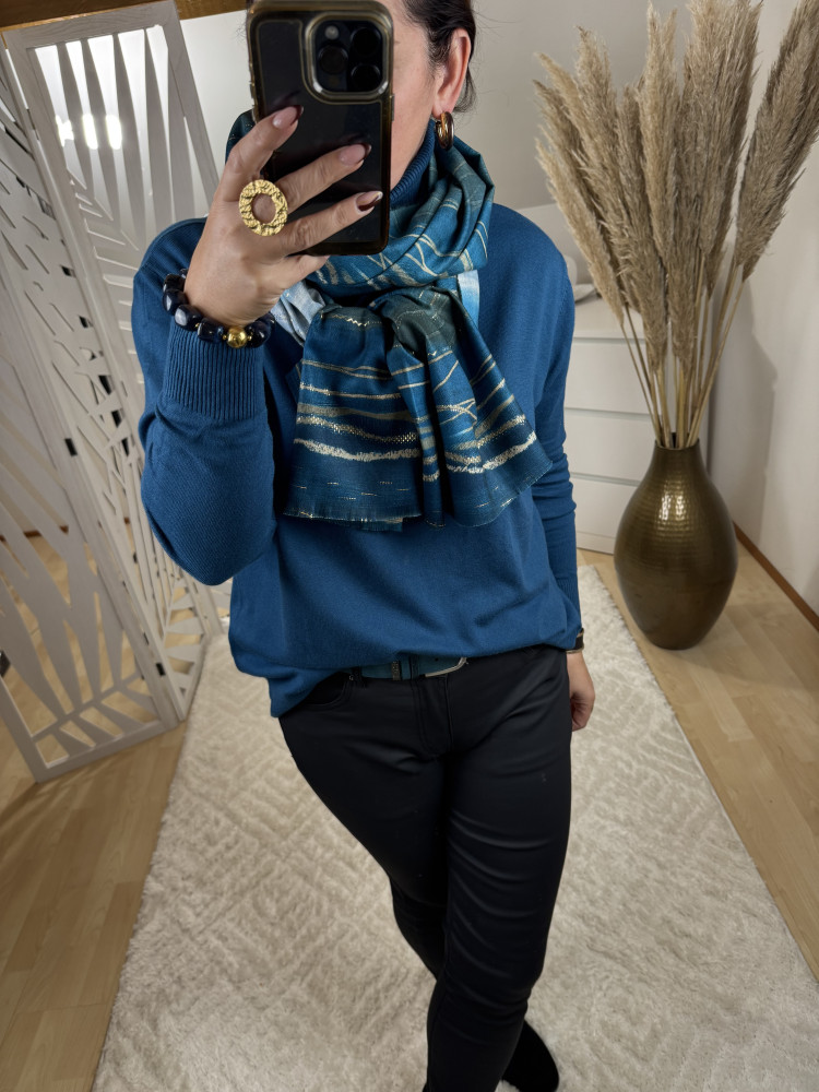 Pull Col Roulé Petrole :)) 