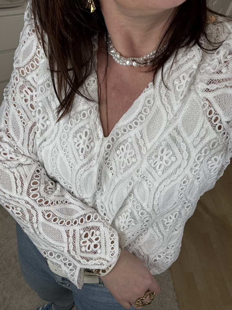 Blouse dentelle blanche Michaela 
