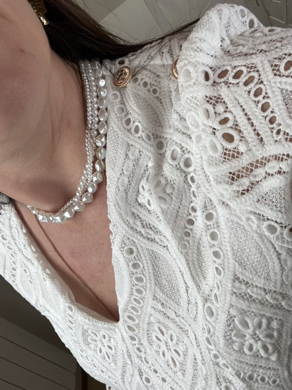 Blouse dentelle blanche Michaela 