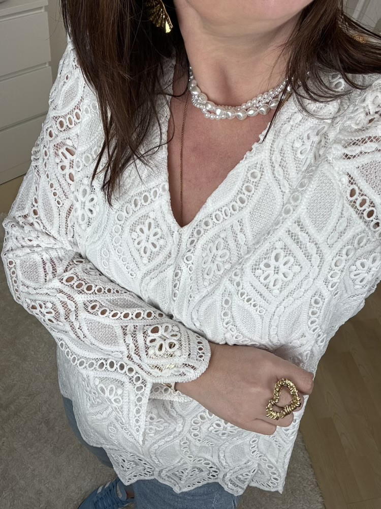 Blouse dentelle blanche Michaela 