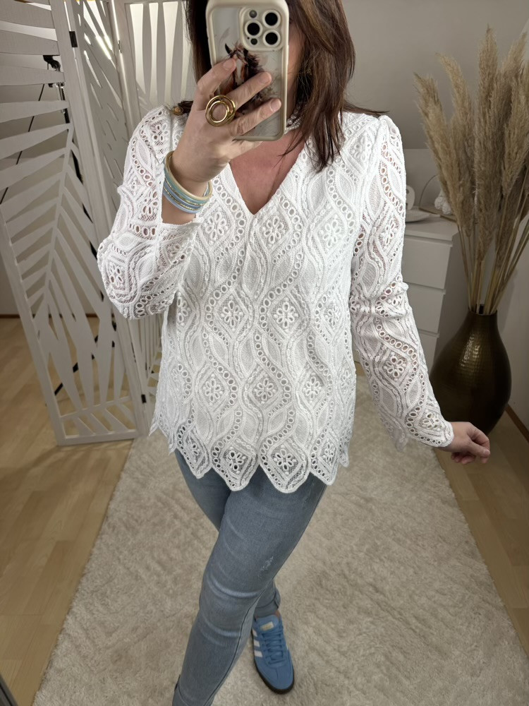 Blouse dentelle blanche Michaela 
