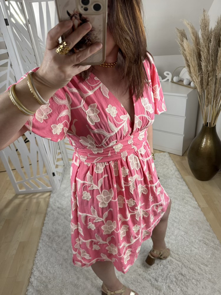 Robe rose barbapapa Brodée 