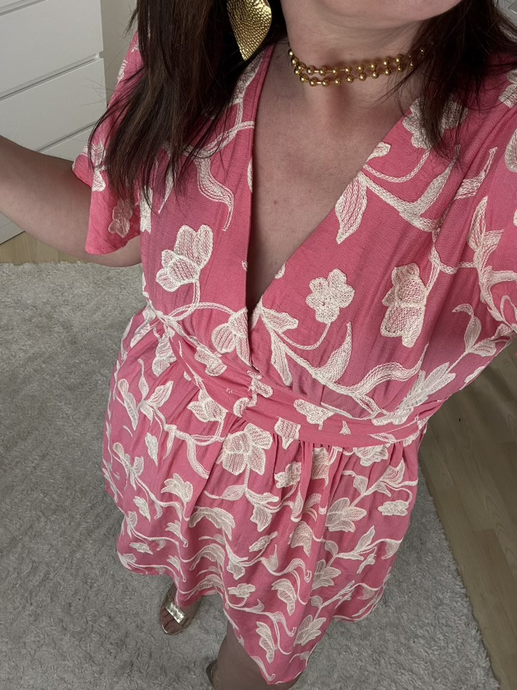 Robe rose barbapapa Brodée 