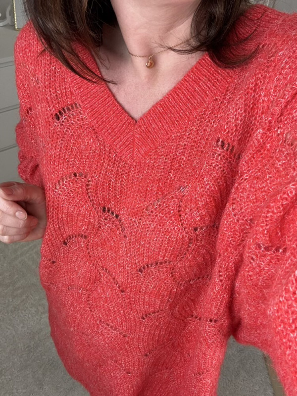 Pull Ajouré corail ou choco Louis 