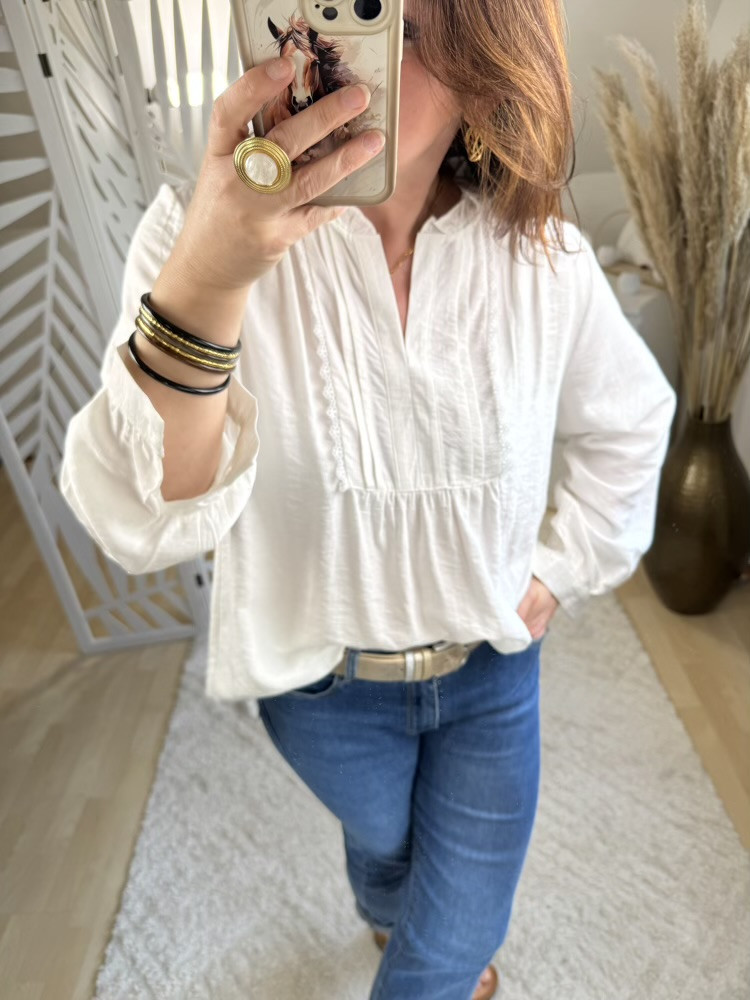 Blouse blanche ou noire  Lilou 