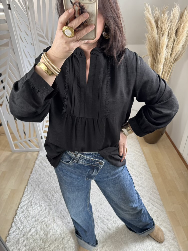 Blouse blanche ou noire  Lilou 