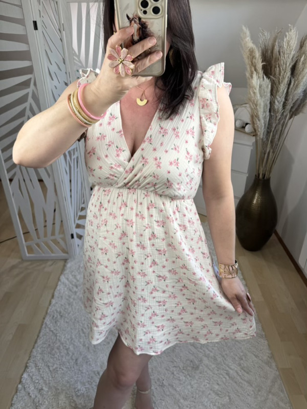 Robe fleurie gaze de coton Carla 