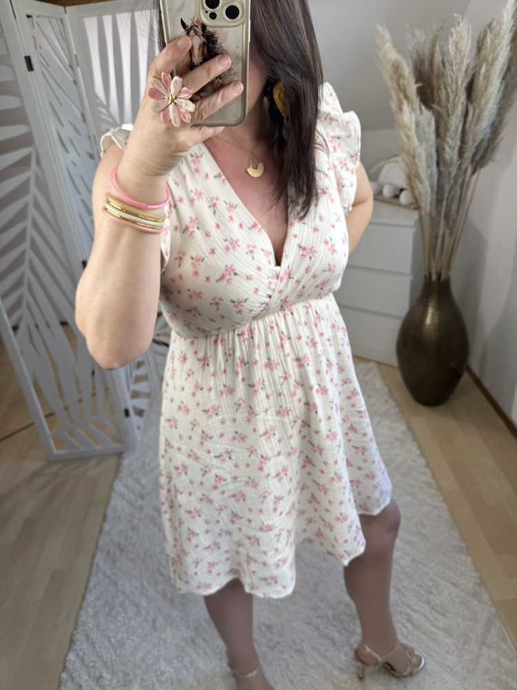 Robe fleurie gaze de coton Carla 