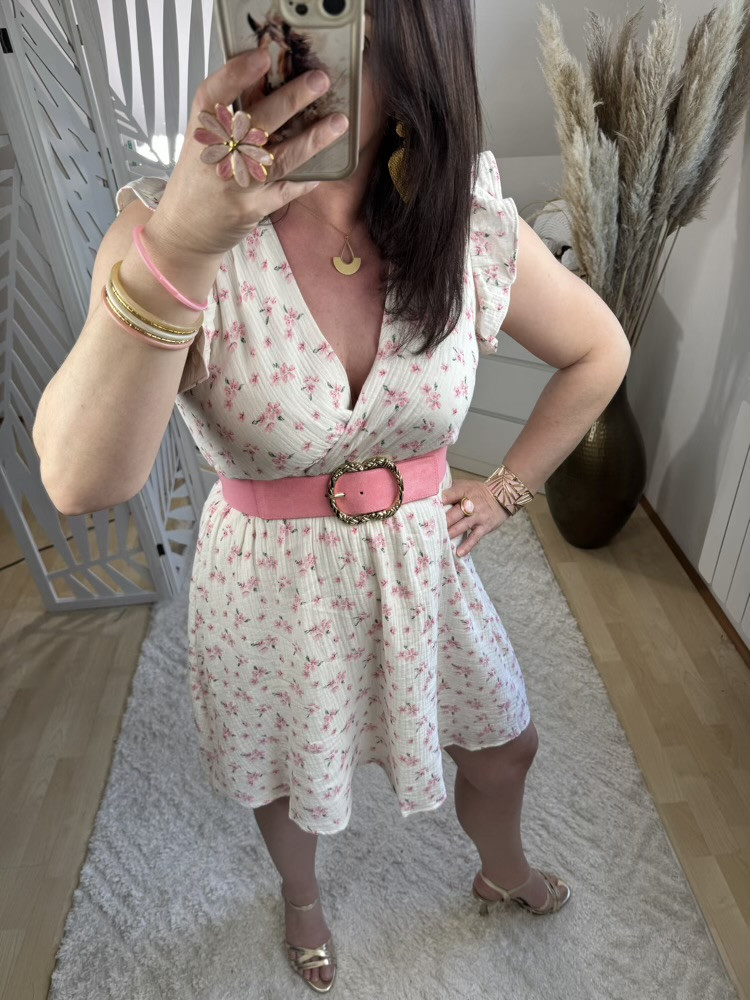 Robe fleurie gaze de coton Carla 