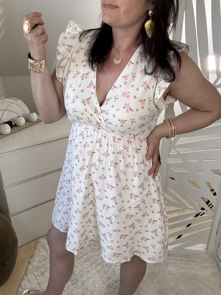 Robe fleurie gaze de coton Carla 
