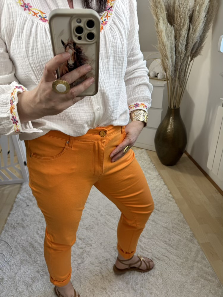 Jean slim orange Adrien :) 
