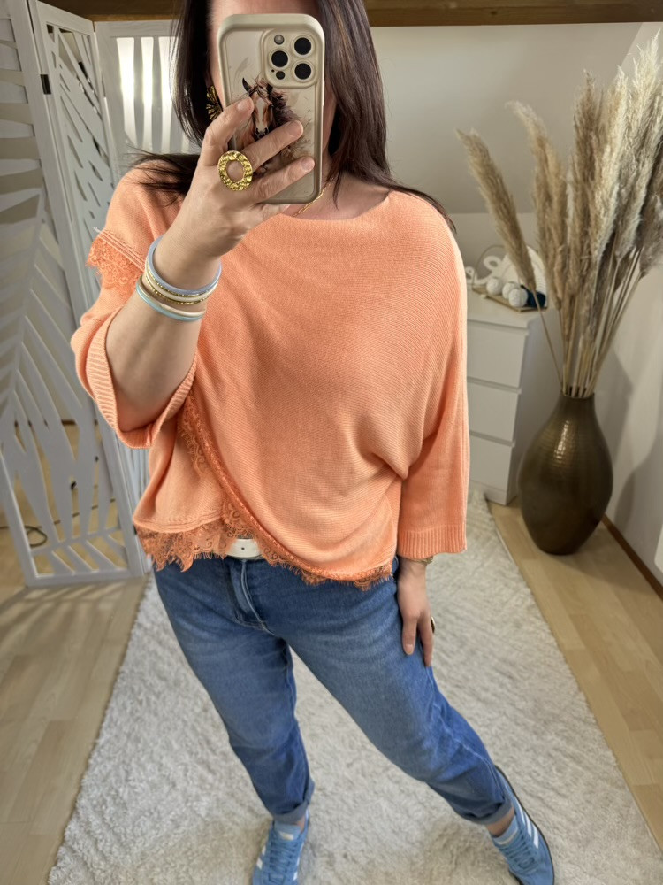 Pull croisé dentelle plusieurs coloris 