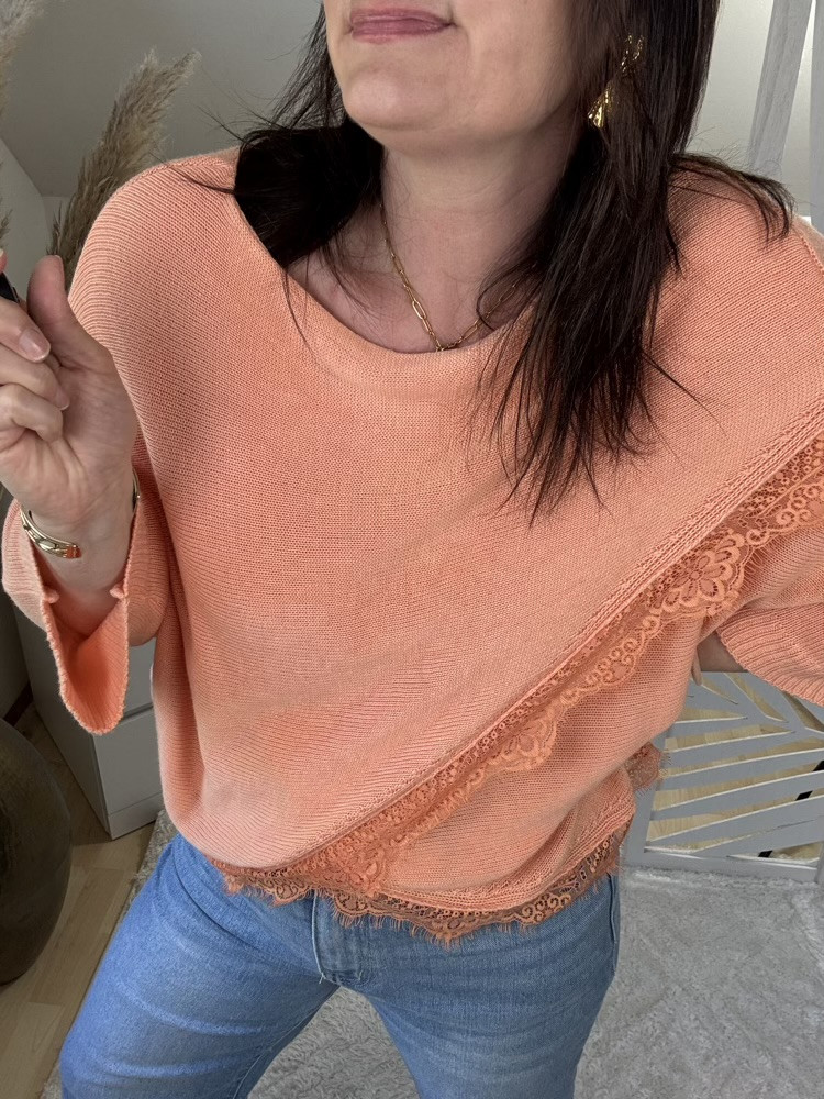 Pull croisé dentelle plusieurs coloris 