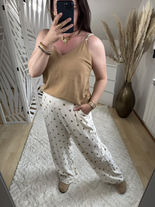 Pantalon à pois Beige et Camel :) 