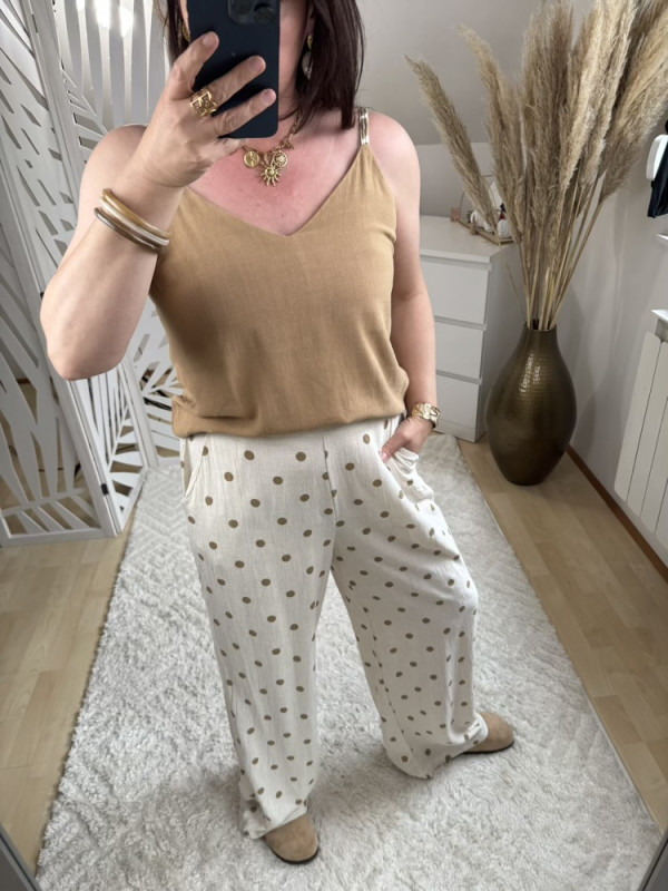 Pantalon à pois Beige et Camel :) 
