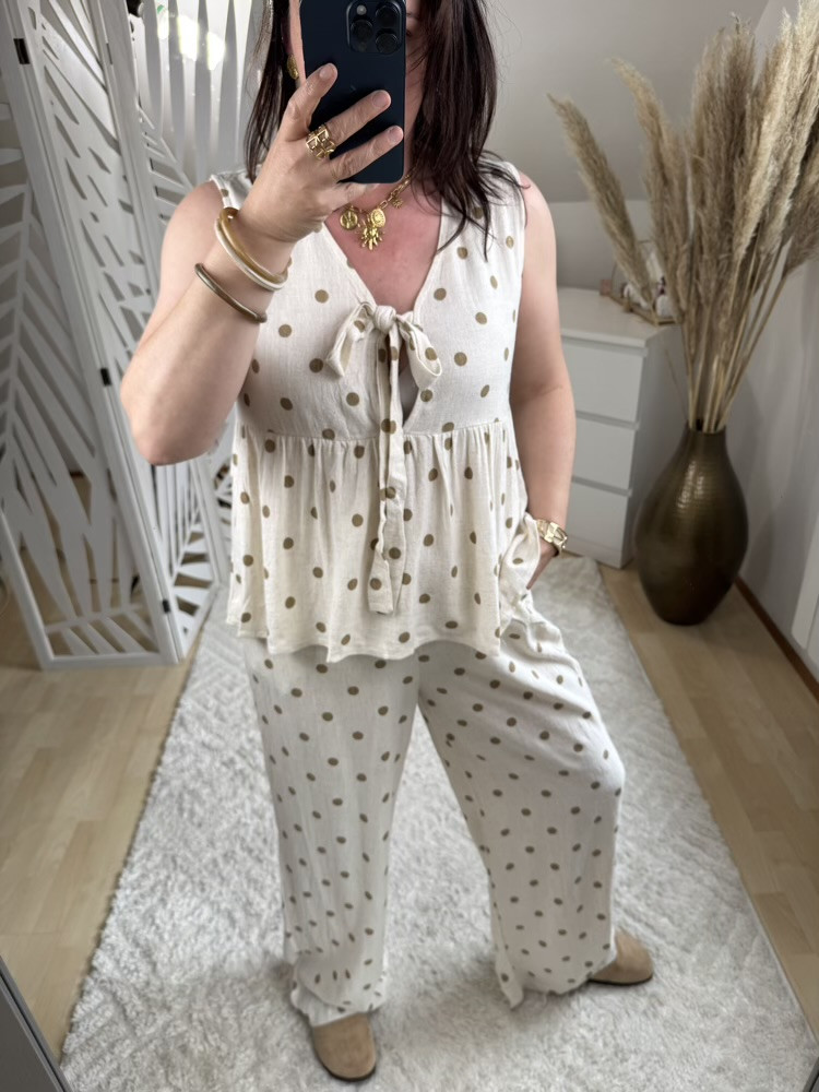 Pantalon à pois Beige et Camel :) 