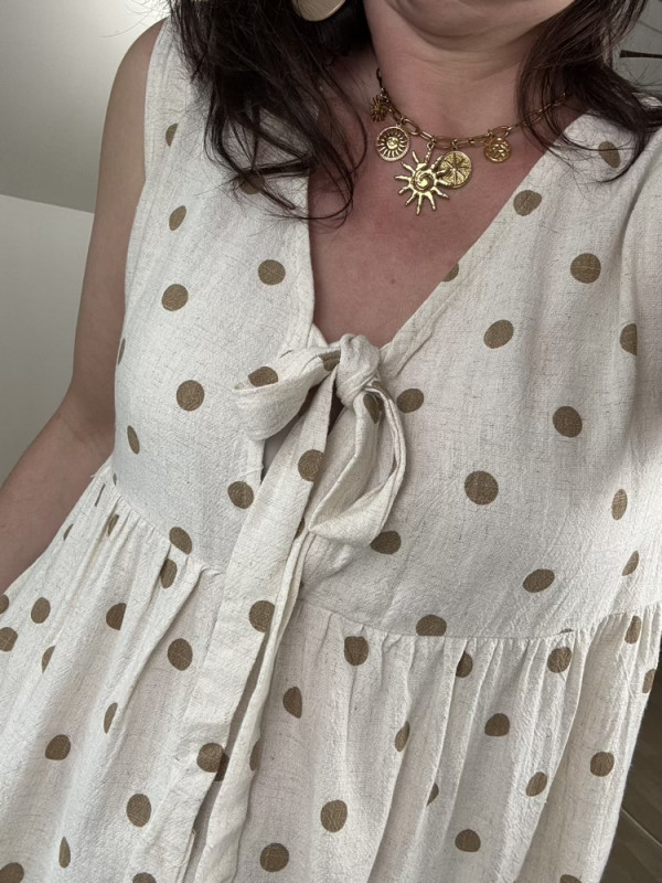 Blouse à pois beige et Camel :) 