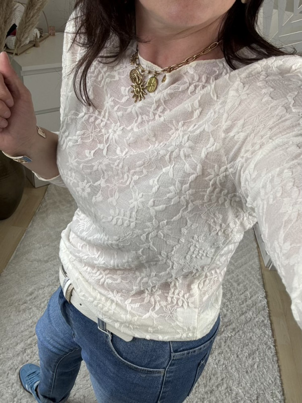 T shirt dentelle Écrue :) 