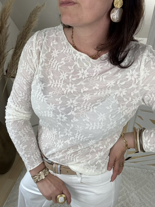T shirt dentelle Écrue :) 