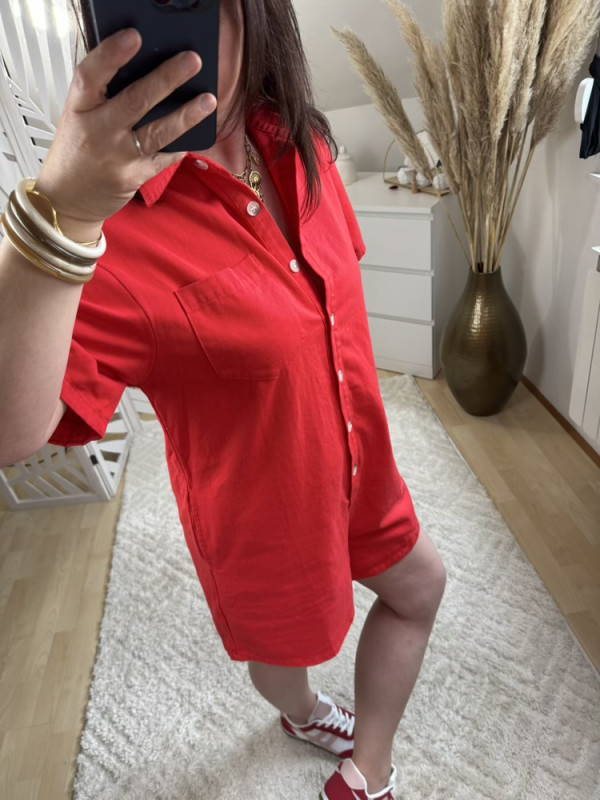 Combishort en jean rouge :) 