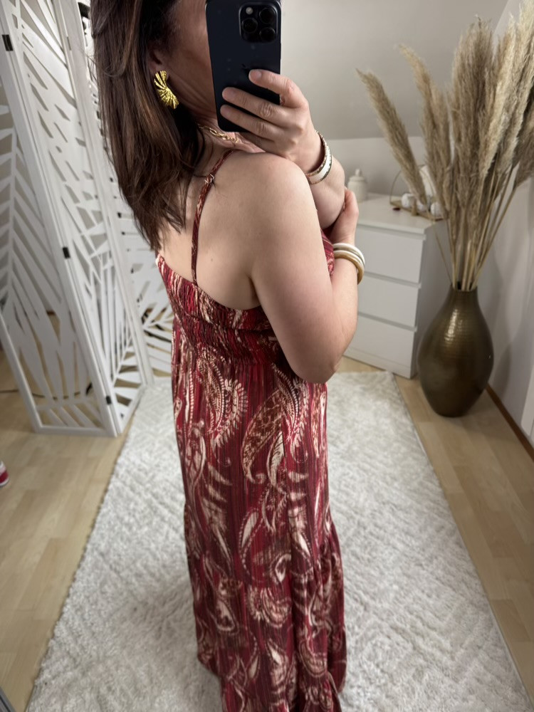 Robe longue rouge bordeaux Tiana 