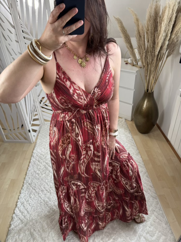Robe longue rouge bordeaux Tiana 