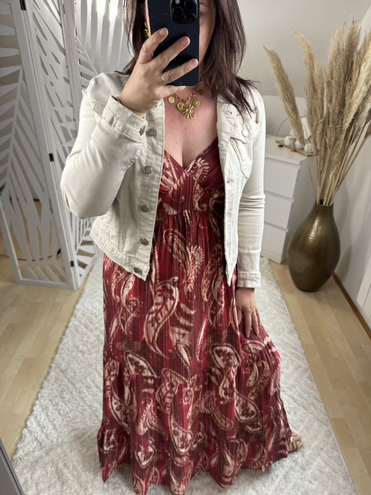 Robe longue rouge bordeaux Tiana 