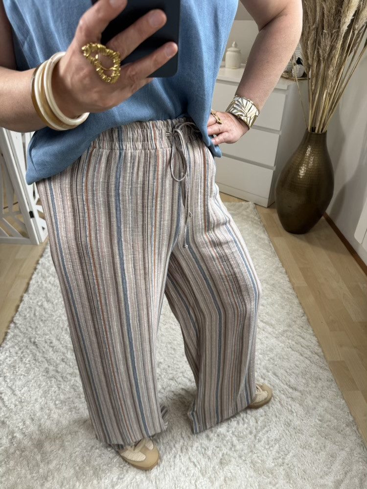 Pantalon Palazzo fluide rayé multicolore :) 