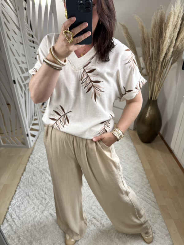 Blouse brodée feuillage :) 