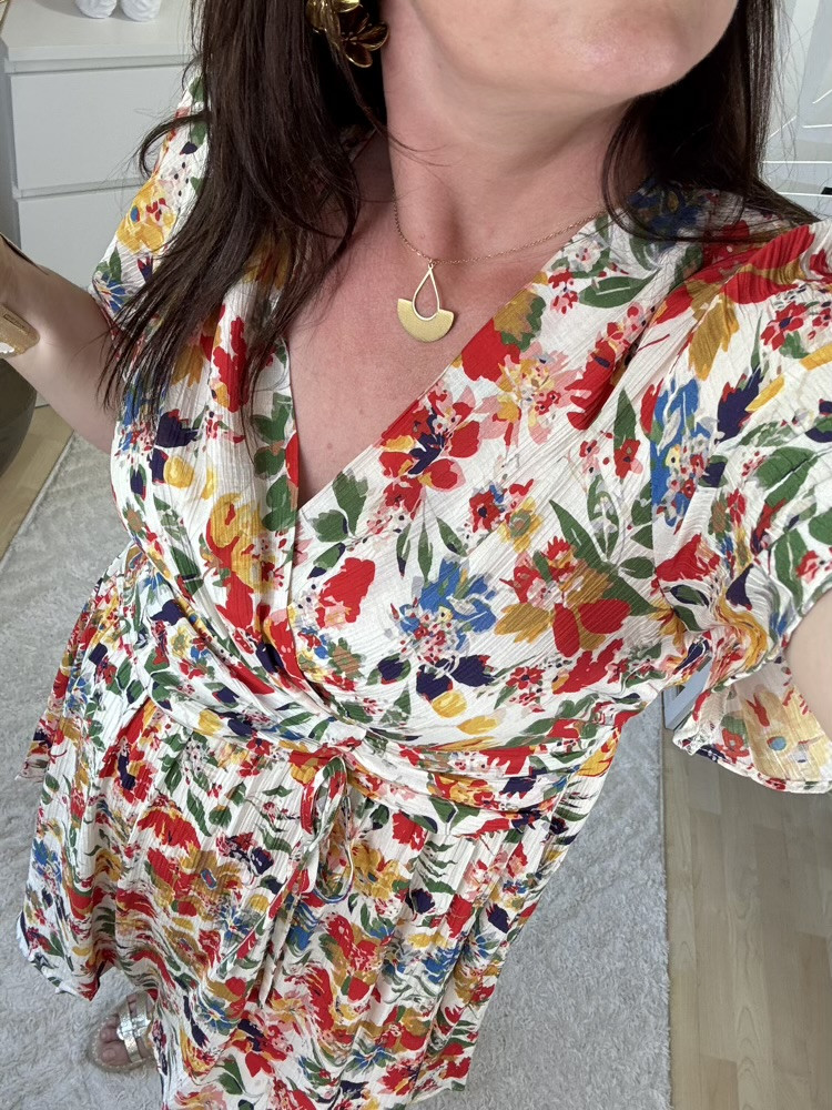 Robe façon portefeuille fleurie 