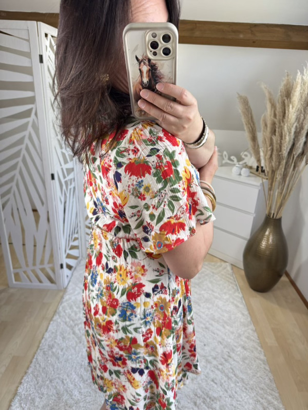 Robe façon portefeuille fleurie 