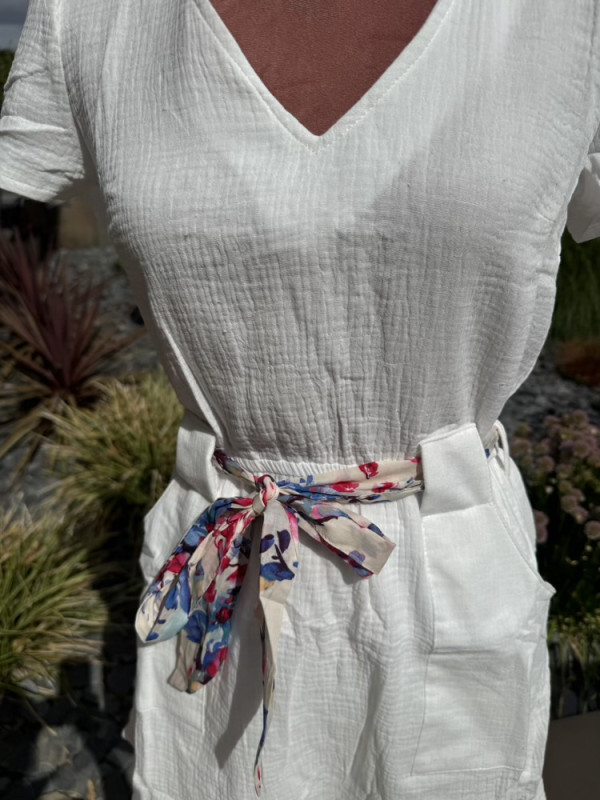 Robe blanche gaze de coton Pragues 