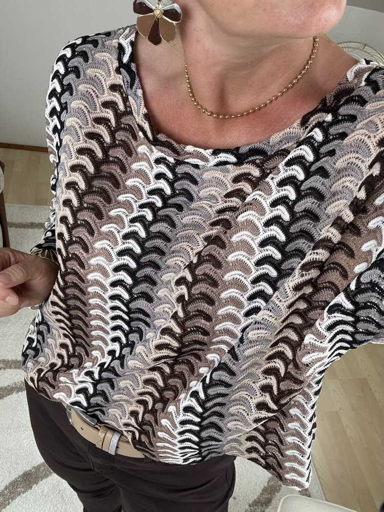 Blouse crochet tons choco Scarlett 