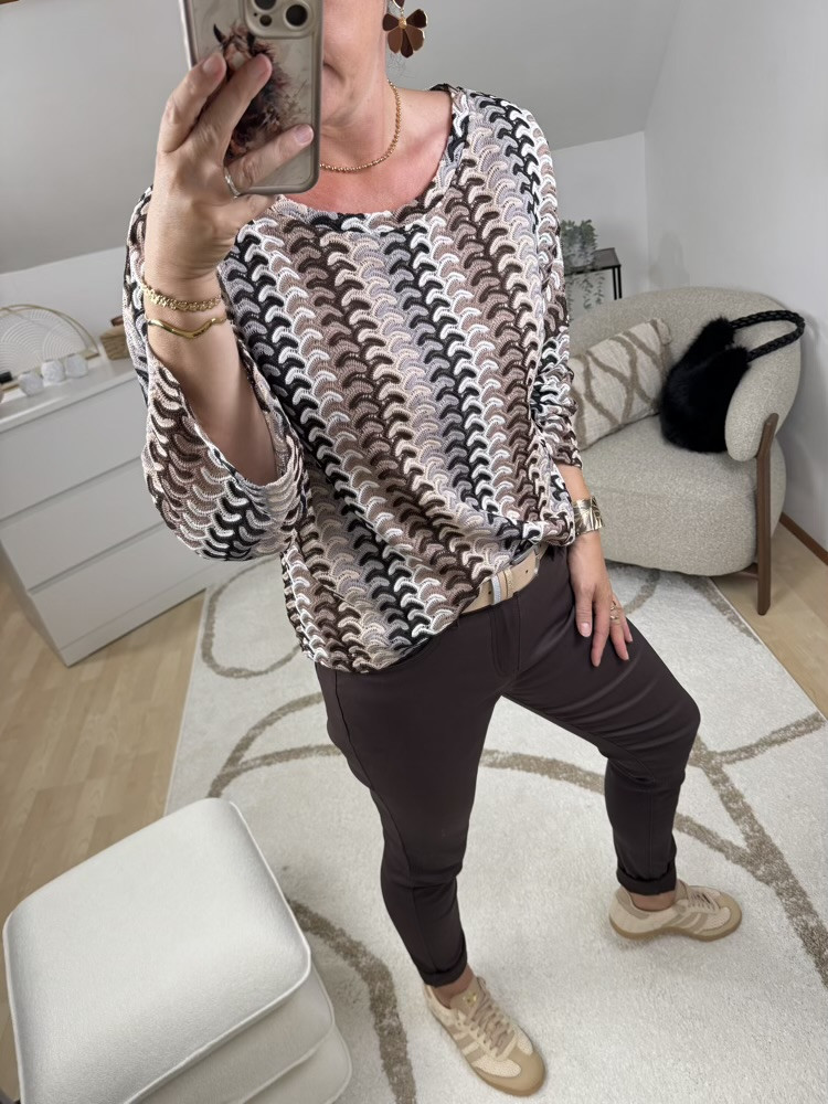 Blouse crochet tons choco Scarlett 