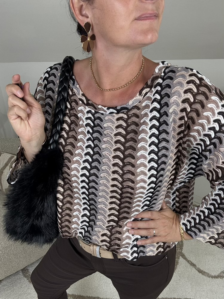 Blouse crochet tons choco Scarlett 