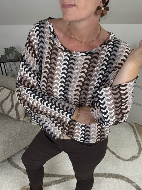Blouse crochet tons choco Scarlett 