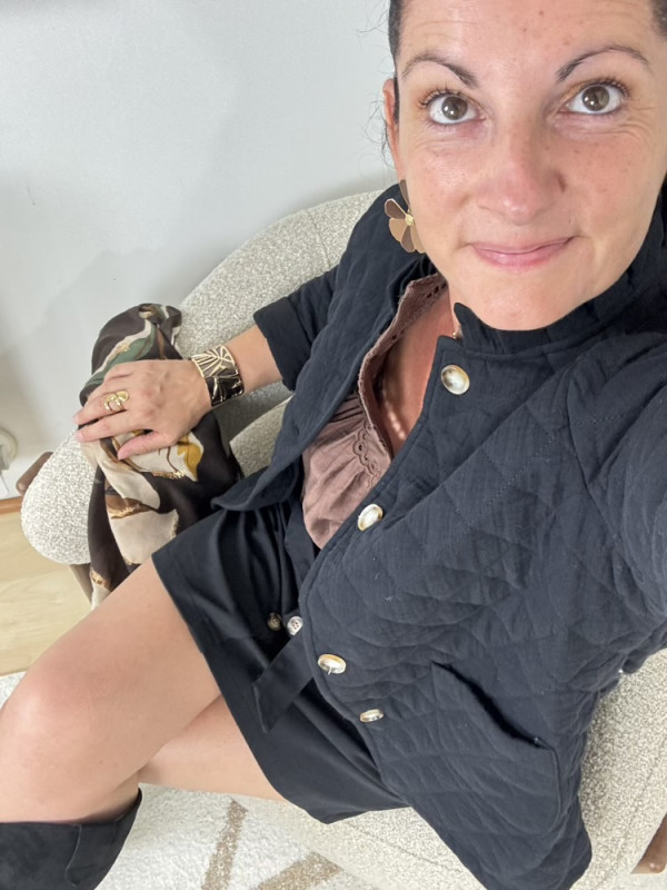 Jupe noire droite Nadine 
