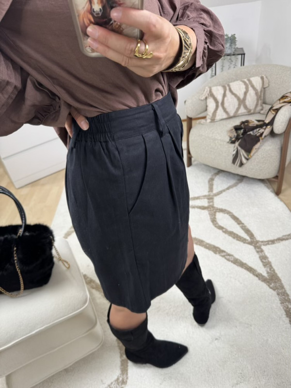 Jupe noire droite Nadine 