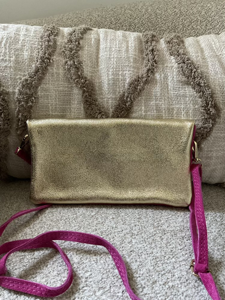 Pochette Rectangulaire Fushia Doree 