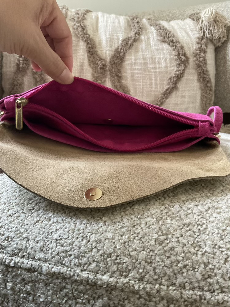 Pochette Rectangulaire Fushia Doree 