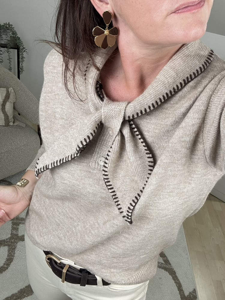Pull col façon foulard 