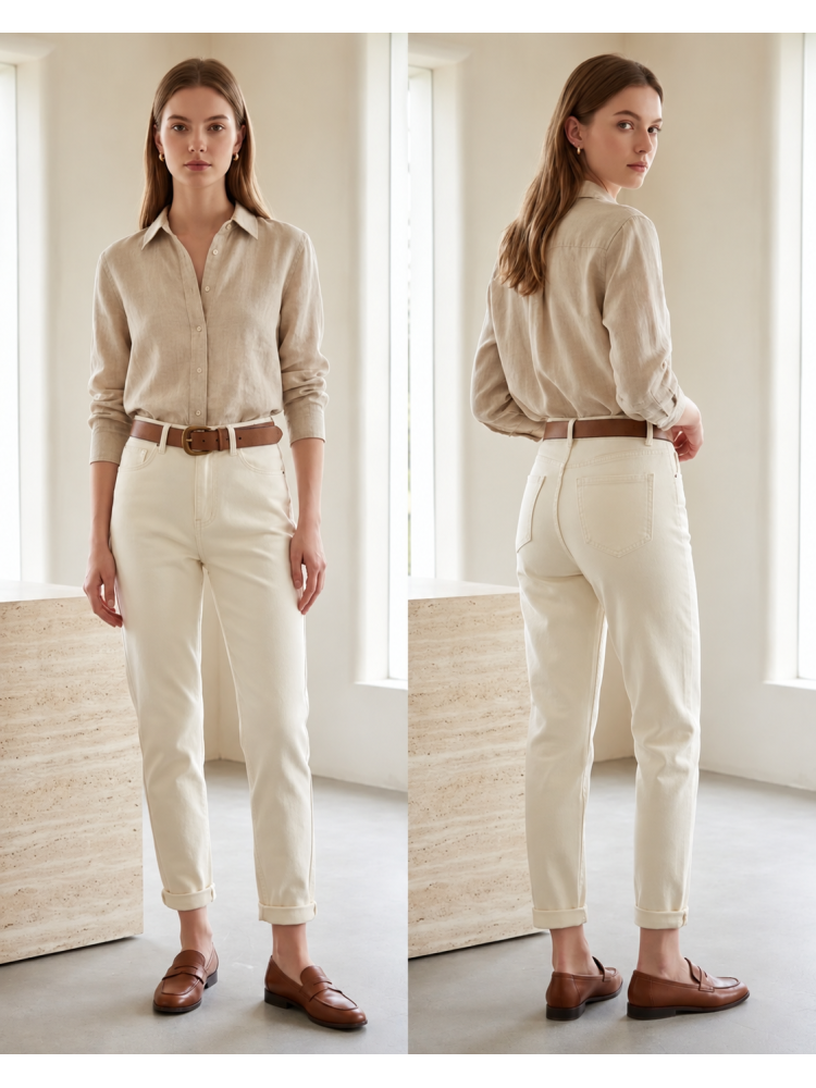 Jean Mom fit  beige 