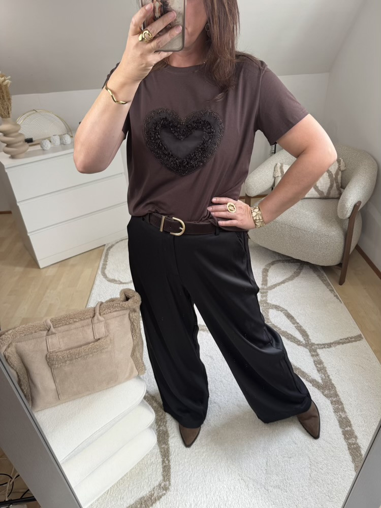 T shirt choco cœur relief 