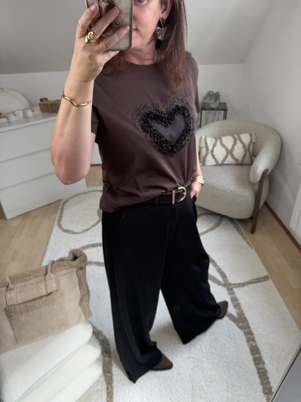 T shirt choco cœur relief 